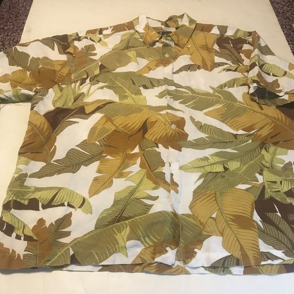 Centro Mens Shirt Size XXL Brown Hawaiian Short Sleeves 3954 - Picture 4 of 12